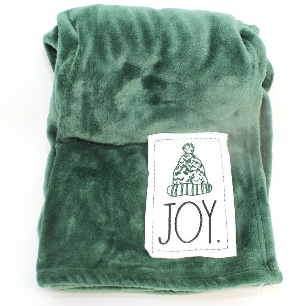 Rae Dunn Throw Blanket Christmas Joy NWT 50" X 70" Green